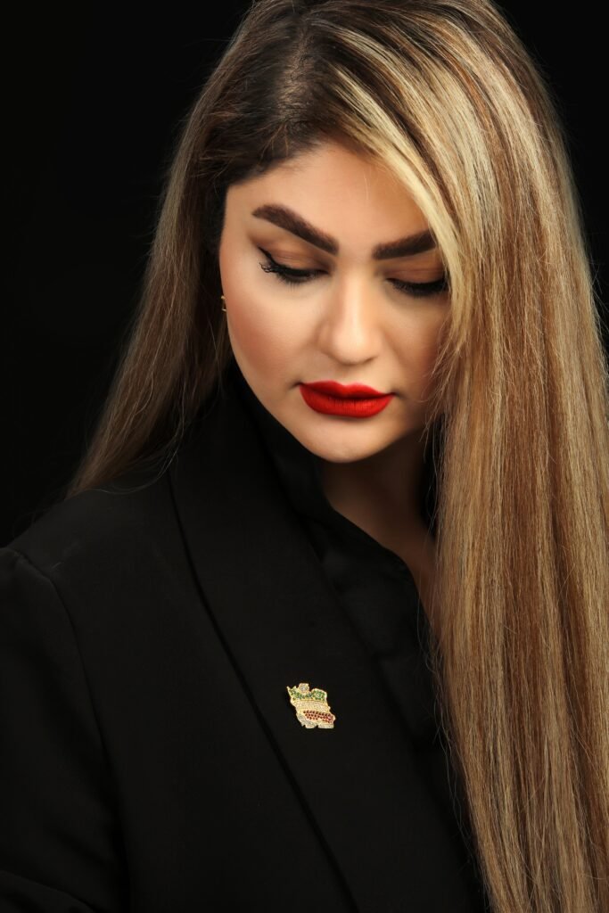 Handmade Gold plated Silver Brooch with stones Iran