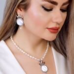 Handmade Silver Necklace with Pearl (Moon Crown)