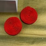 Handmade Simple Red Circle Earrings