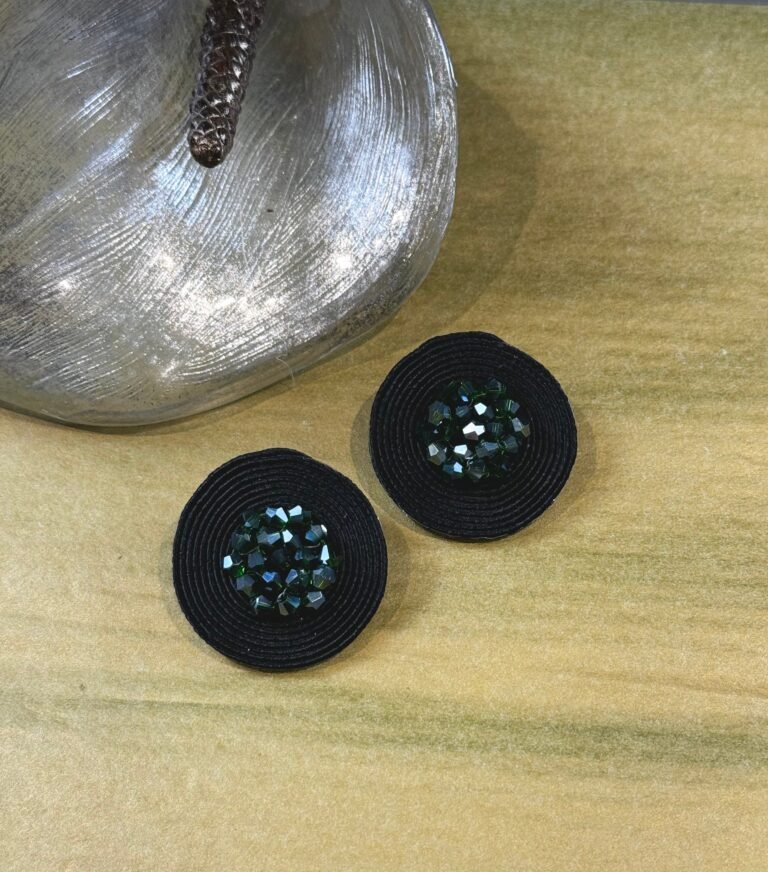 Handmade Black and Green Earrings