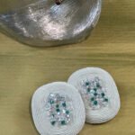 Handmade Light Green Square Earrings