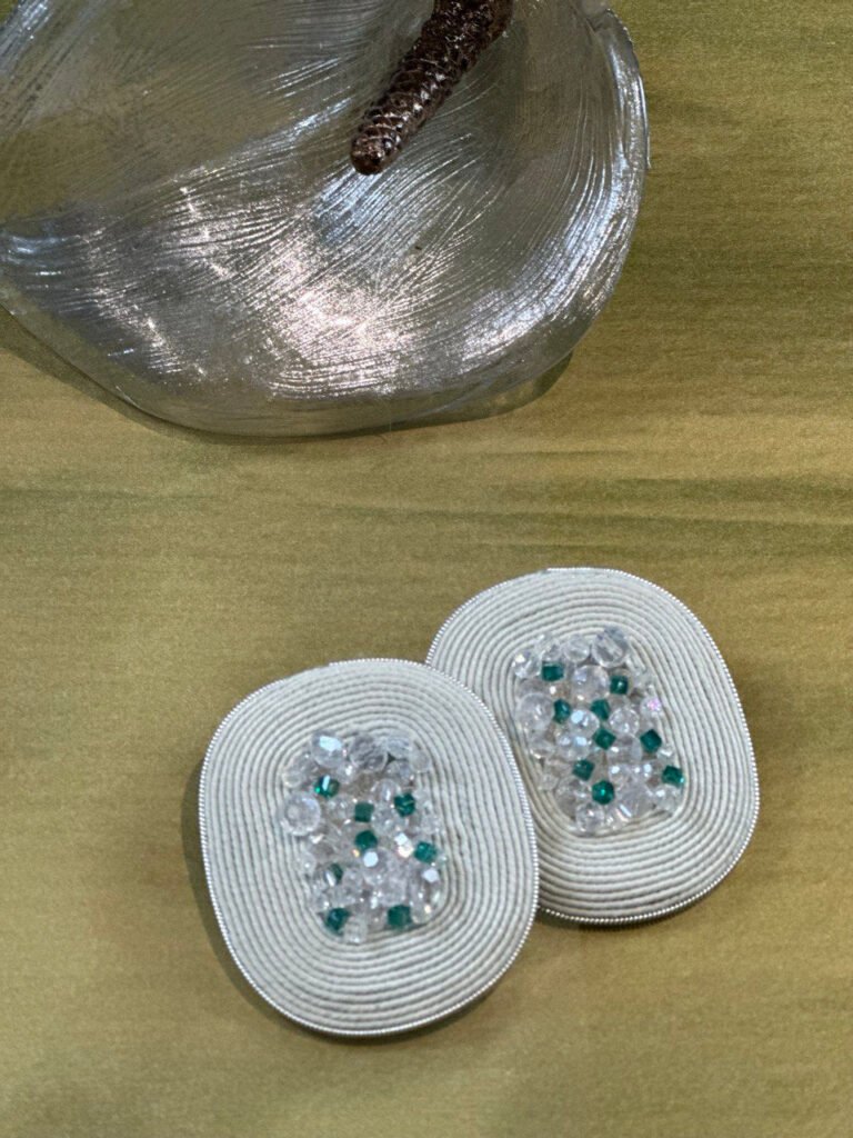 Handmade Light Green Square Earrings