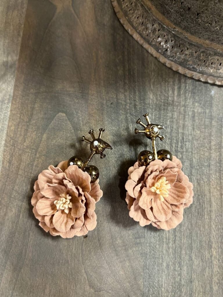 Bronze Silver Plated Handmade Simorgh Earrings