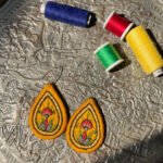 Handmade Embroidered Earrings With Multi Color Thread,Handmade Earrings with Pateh Embroidery
