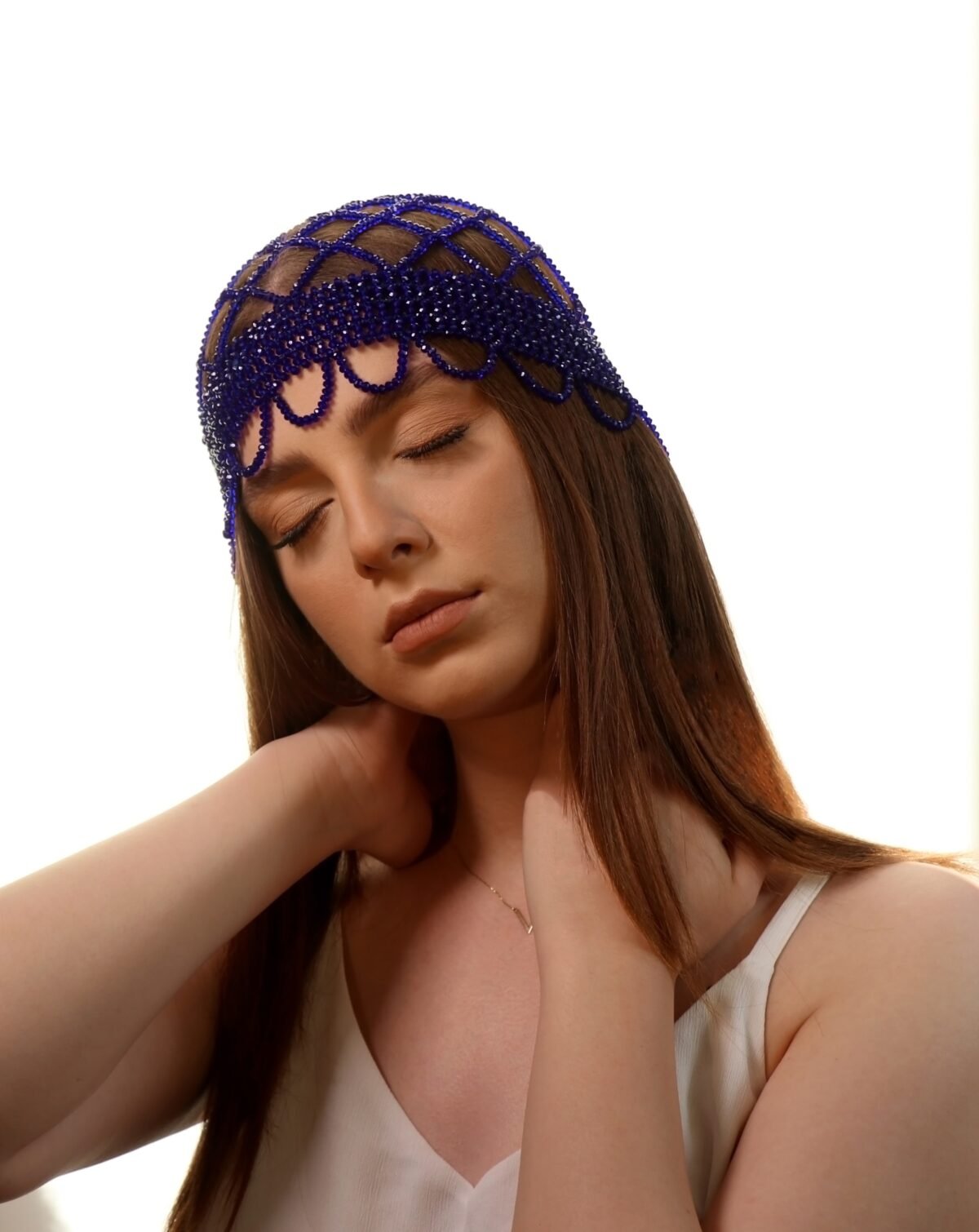 Handmade Crystal Headpiece with Subtle Sparkle - Image 4