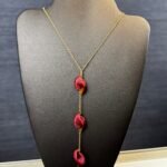 Trio Necklace (Dark Red)