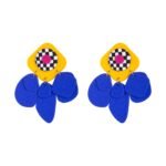 Khorshid Yellow - Blue Handmade Earrings