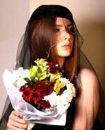 Handmade Layered Tulle and Traditional Cap Hat with Stone Detail - Image 2