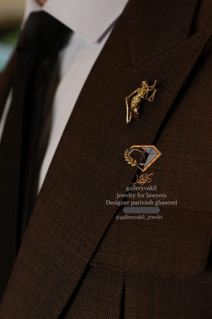 Handmade Gold Plated Silver Brooch (The Goddess Of Justice)
