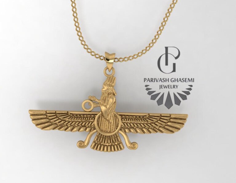 Handmade Gold Plated Silver Necklace (Farvahar)