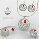 Handmade Silver Set With Red Stone (Molana collection)