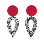 Tears Red, White, Black Handmade Earrings