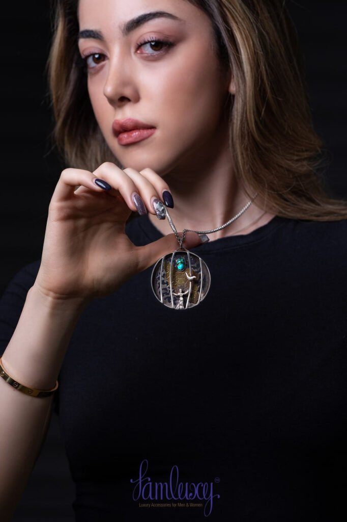 Freedom Handmade Silver Necklace with Neyshaboor Turqoise