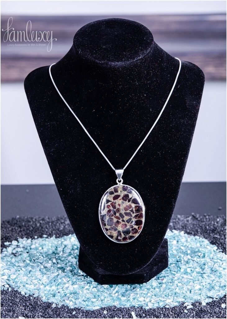Silver pendent with natural stone