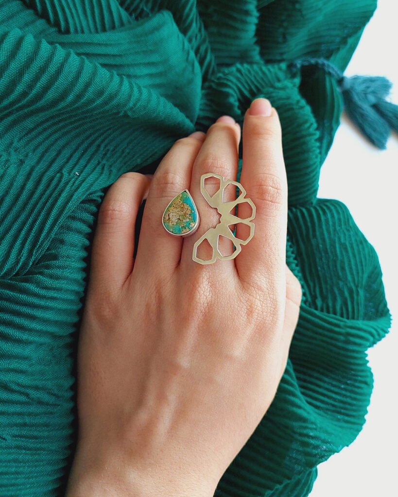 Shamsa Ring with Turquoise