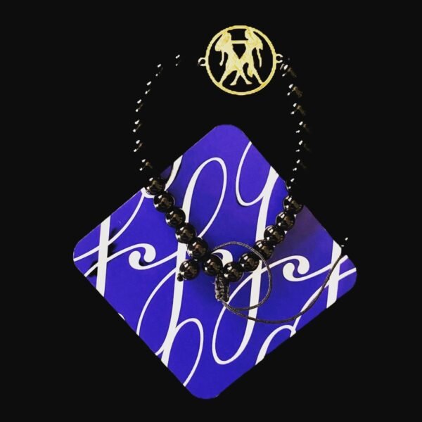 Gold Plated Zodiac Bracelet with onyx stone