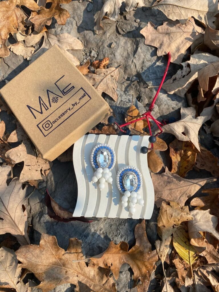 Nika Handmade Earrings (Stone embroidery with high Quality Material)