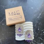 Sarina Handmade Earrings (Stone embroidery with high Quality pearls)