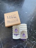 Sarina Handmade Earrings (Stone embroidery with high Quality pearls)