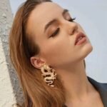 Dragon Drop Earrings ,Gold Plated