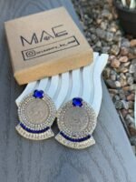 Samin Handmade Earrings (Pahlavi Coin with high Quality Stones)