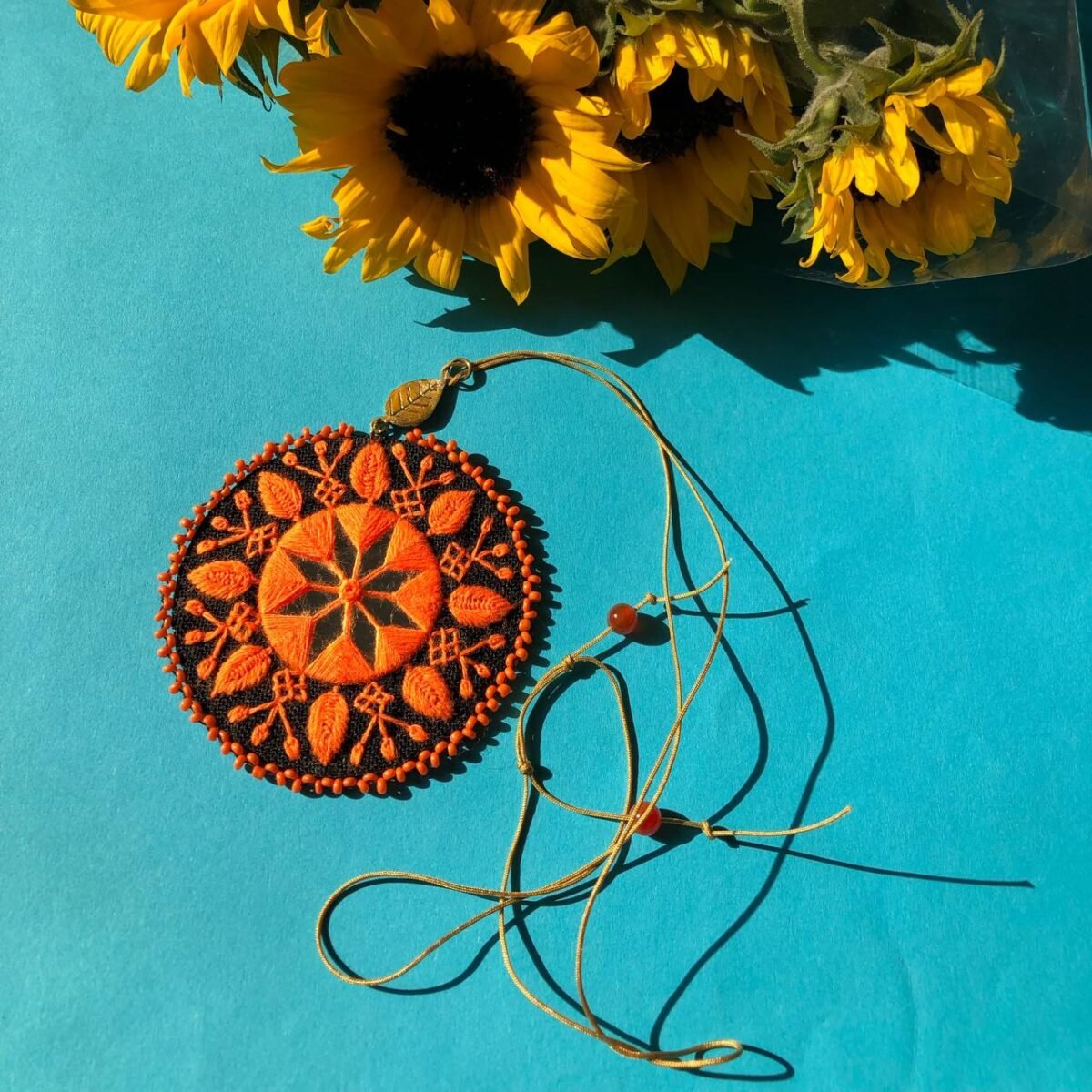 Handmade Baluchi Embroidery Necklace with Mirror Work – Adjustable Brass & Eco-Friendly Jewelry - Image 1