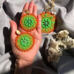 Handmade Palivar Embroidery Pendant Necklace & Stud Earrings – Adjustable Brass Jewelry Set with Mirror | Persian Balochi Needlework - Image 9