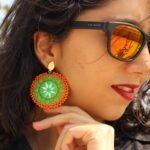 Handmade Palivar Embroidery Pendant Necklace & Stud Earrings – Adjustable Brass Jewelry Set with Mirror | Persian Balochi Needlework - Image 10