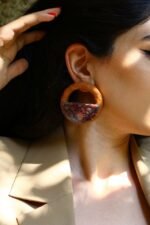 Shokouh earrings handmade paper mache - Image 3