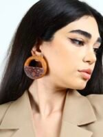 Shokouh earrings handmade paper mache - Image 4