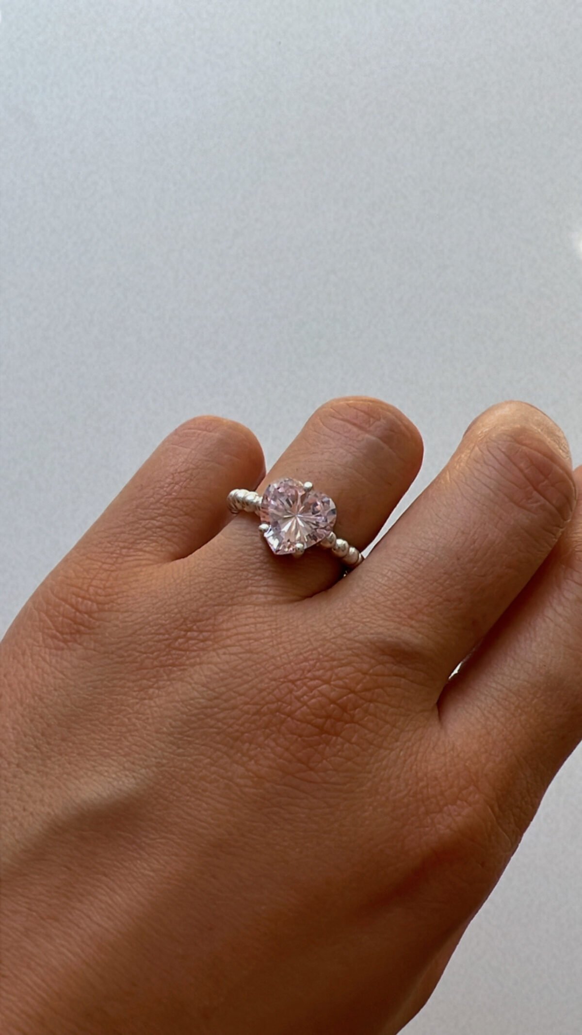 Sterling Silver pinkHeart ring - Image 5