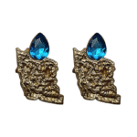 Vatan – Handmade Earrings (Big Size) With Blue Stone