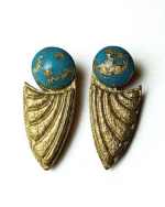 Pari Wings – Handmade Paper Mache Earrings with Handmade Resin Stone