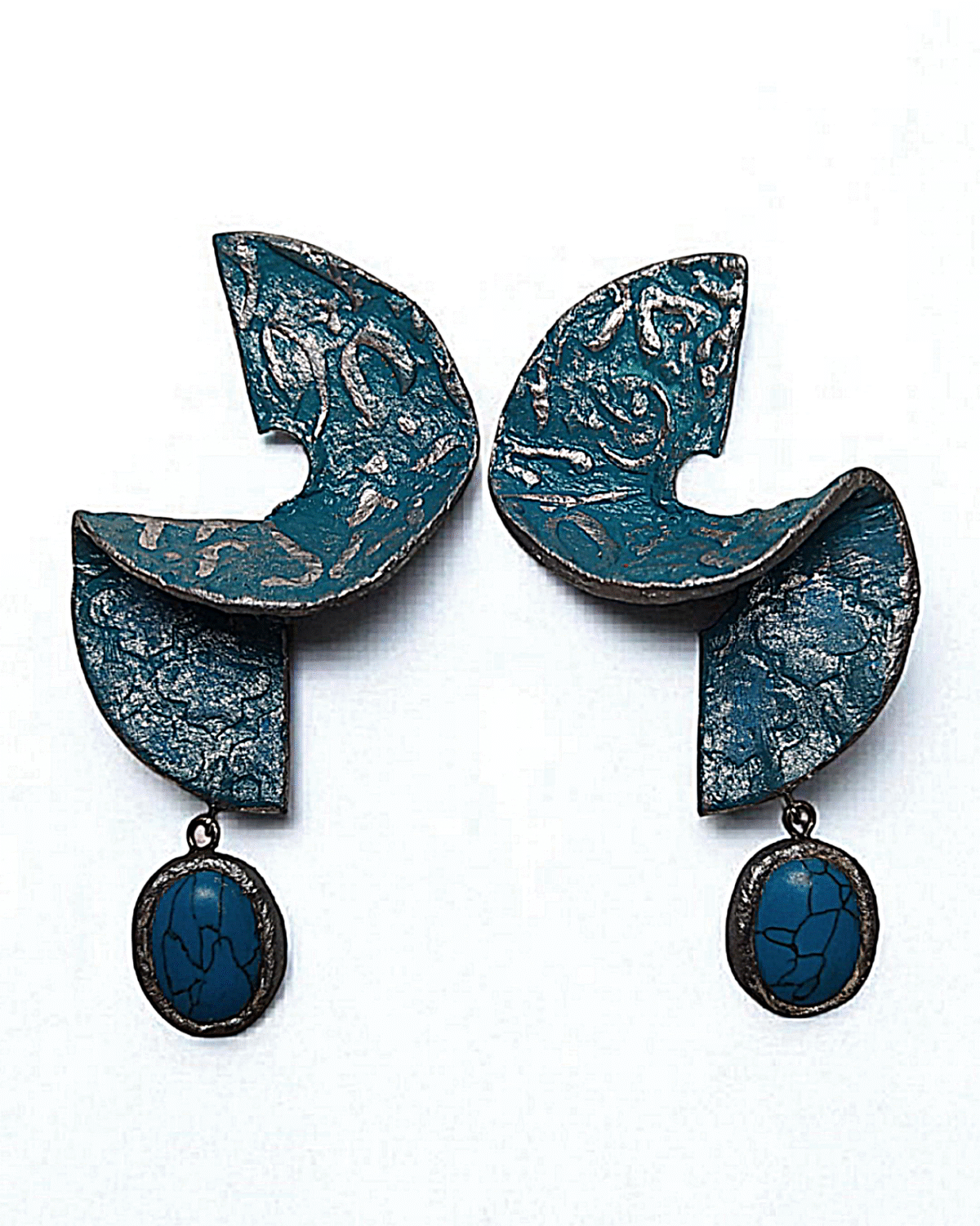 Navaz Earrings – Handmade Paper Mache Earrings - Image 1