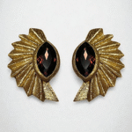 Angel – Handmade Earrings With Dark Red Stone – Light Weight