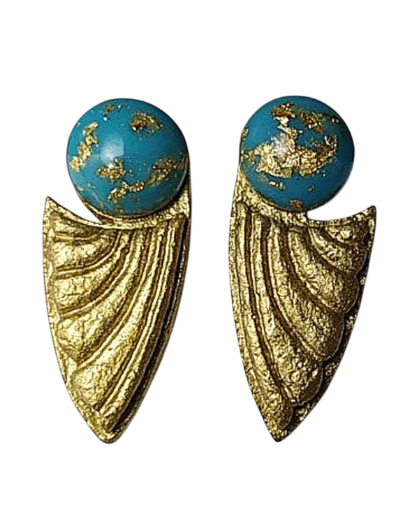Pari Wings – Handmade Paper Mache Earrings with Handmade Resin Stone