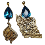 Vatan – Handmade Paper Mache Earrings With Blue Stone