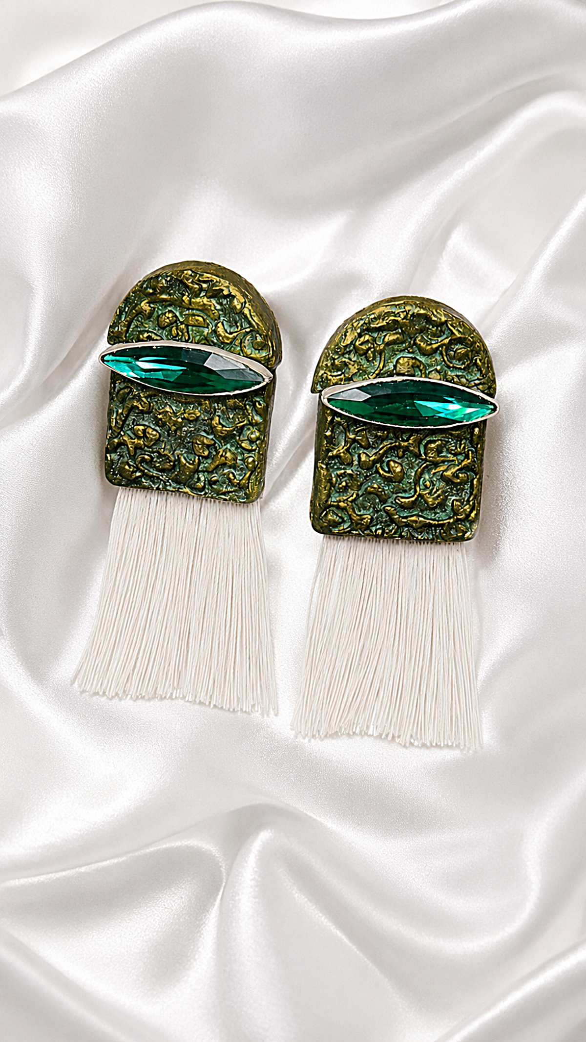 Carpet Patterned – Handmade Paper Mache Earrings – Light Weight - Image 8