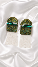 Carpet Patterned – Handmade Paper Mache Earrings – Light Weight - Image 8