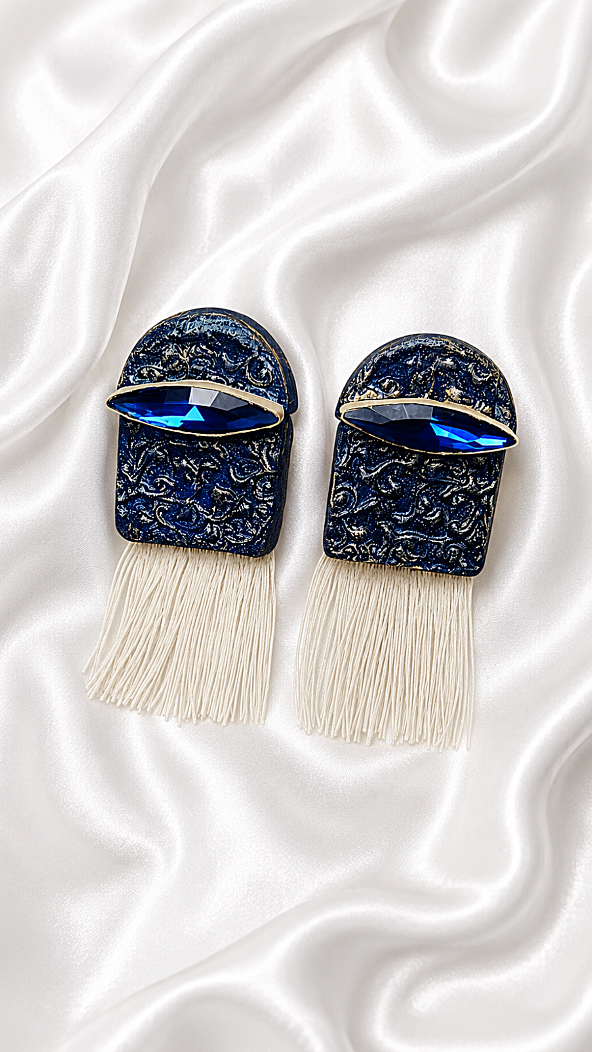 Carpet Patterned – Handmade Paper Mache Earrings – Light Weight - Image 6