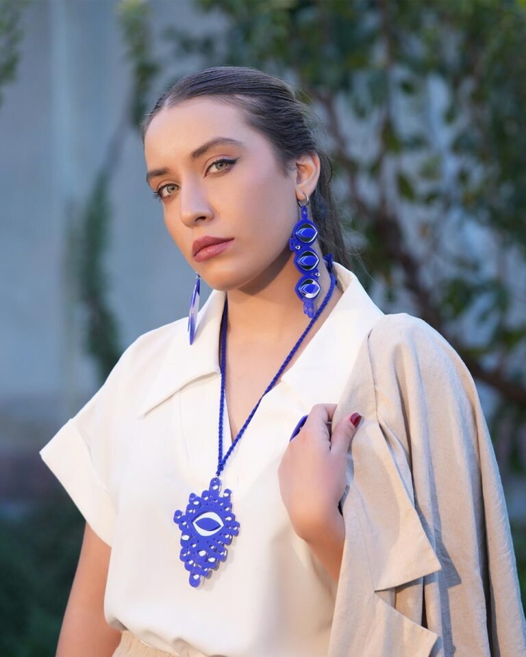 Eyes Necklace #2 | Handmade necklace from the Eyes Collection with a string strap. Symbolizes connection and emotion, capturing unspoken stories and deep feelings through unique design.