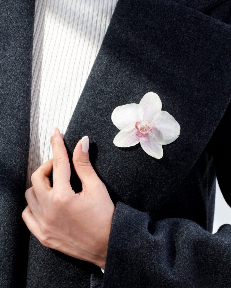 Handmade Resin Real Orchid Brooch Covered By UV Resin