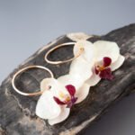 Handmade Real Orchid Earrings With Xuping Hoop