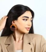 Shokouh earrings handmade paper mache - Image 2