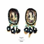 Sogoli, handmade paper mache earrings