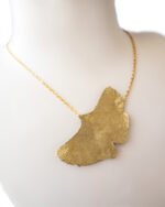 Echo of Ginkgo-Ginkgo Leaf Necklace with Gold Steel Chain - Image 4