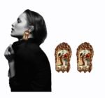 Stamp from Egypt, handmade earrings, paper mache - Image 3