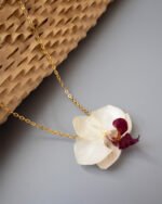 Handmade Resin Orchid Necklace with Real Flower - Image 3