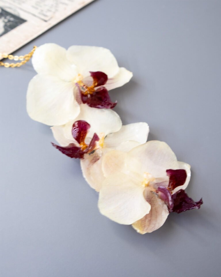 Real Orchid Resin Necklace, Unique, Handmade Gift