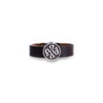 Hoo Leather and Silver Bracelet — Artfully Handcrafted from the Heyrani Collection, Merging Spiritual Depth with Elegant Simplicity, Crafted in Premium Leather for a Unisex, Timeless Look (M) - Image 2